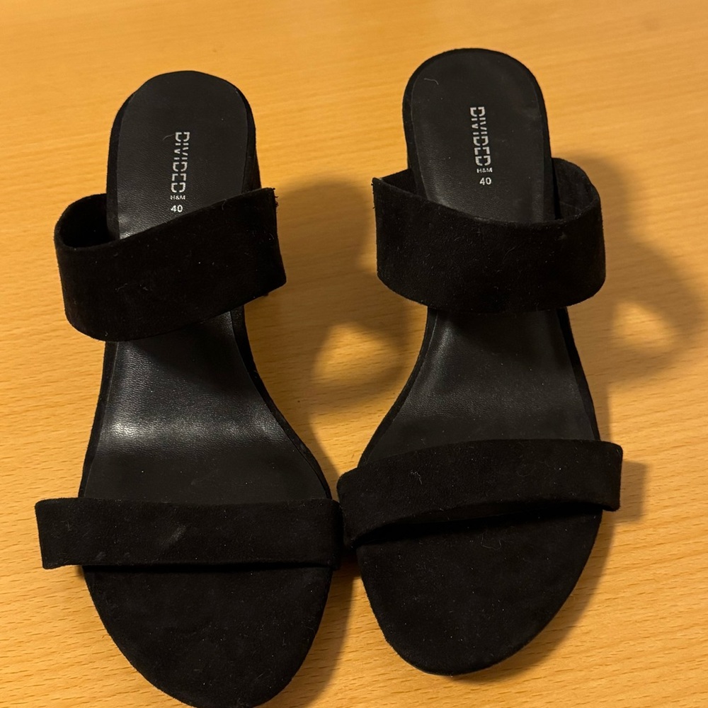 Black strappy heels